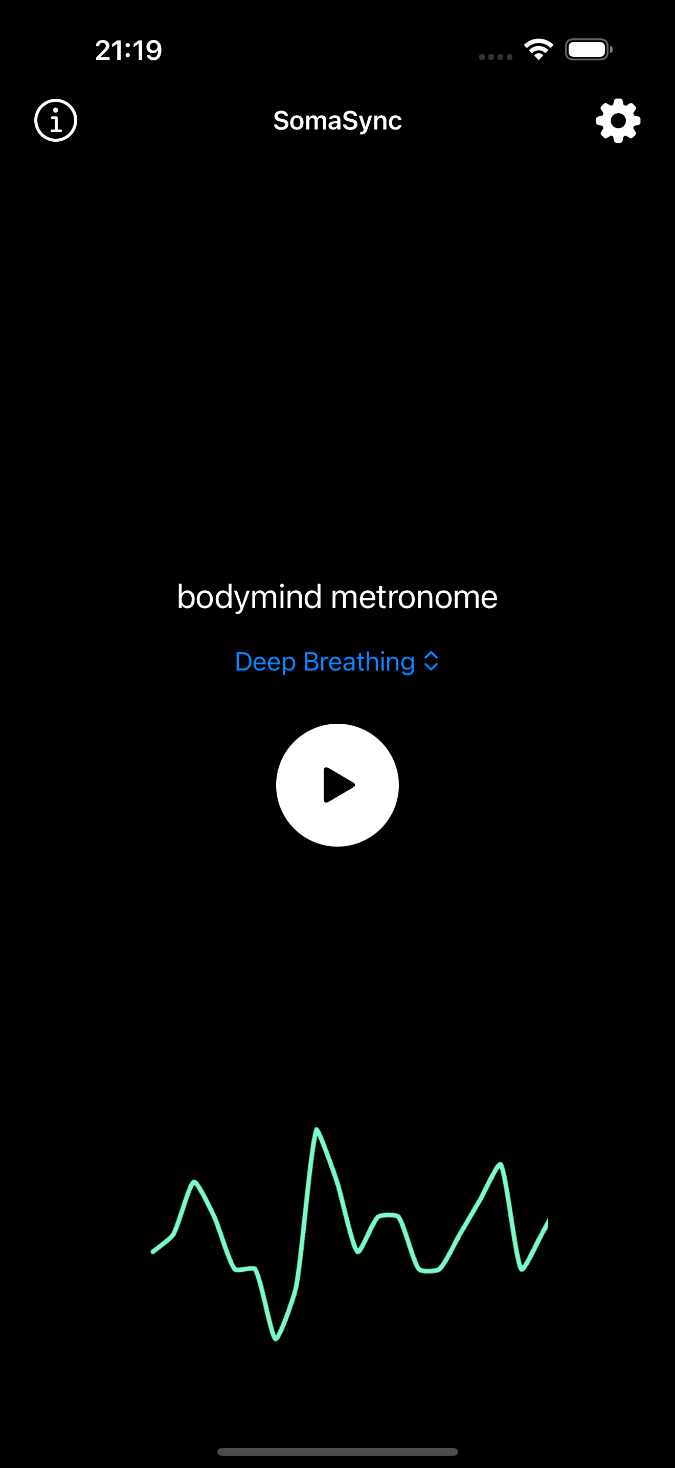 SomaSync bodymind metronome with Deep Breathing mode and fractal waveform